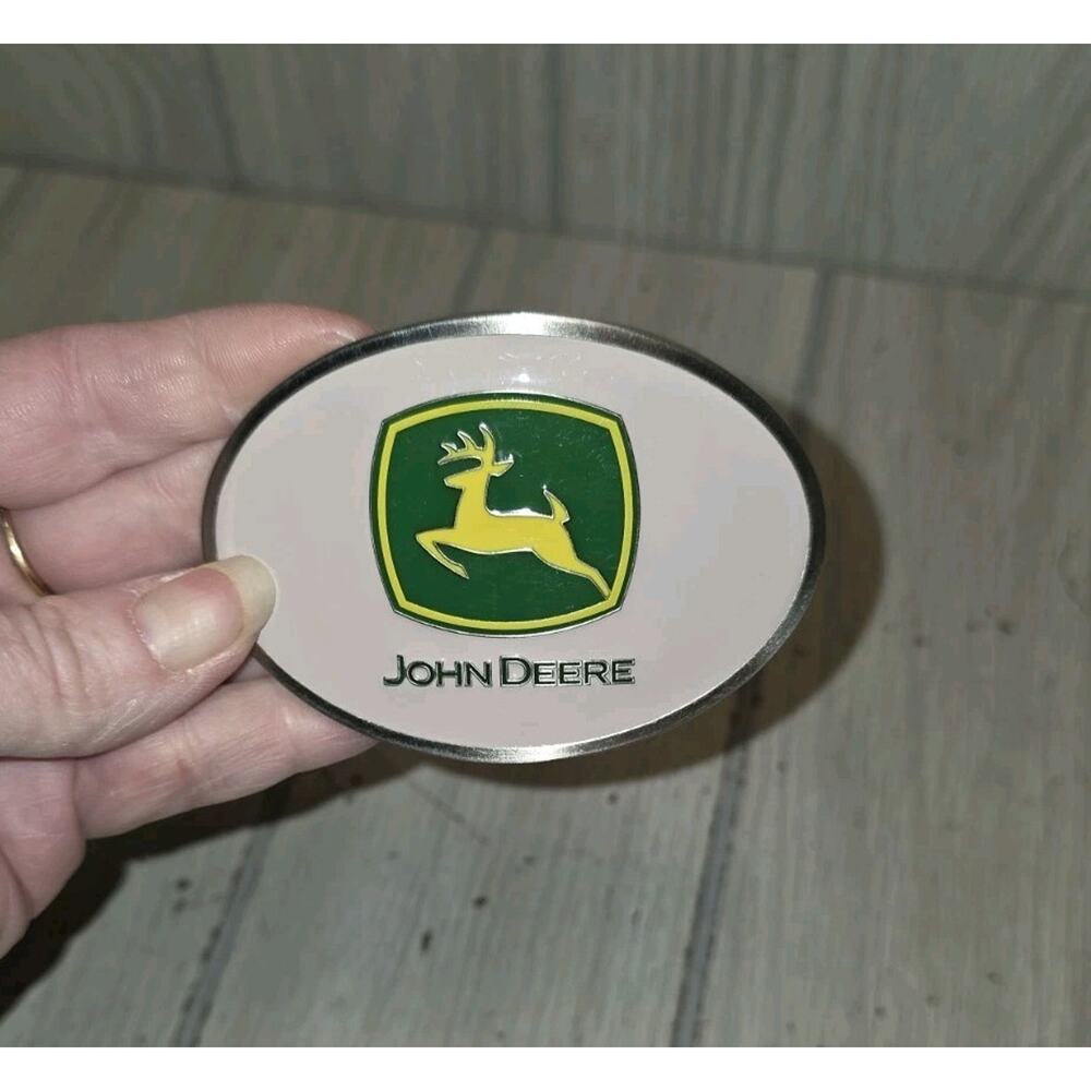 John Deere Belt Buckle SpecCast Collectible Metal Green Yellow Silver New